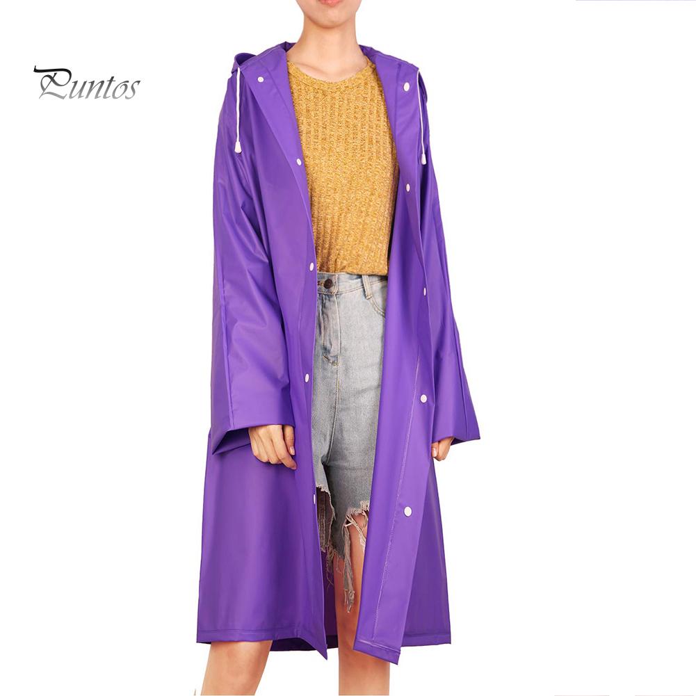 Puntos Women Unisex Αδιάβροχο αδιάβροχο, επαναχρησιμοποιήσιμο με κουκούλα, Rain Poncho Rainwear