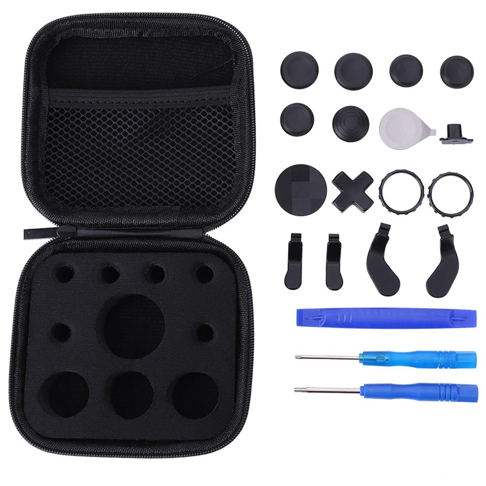 16/18 in 1 Metal Thumbsticks Controller Component Set D-pad Accent Rings Carrying Case Screwdriver for Xbox One Elite Series 2