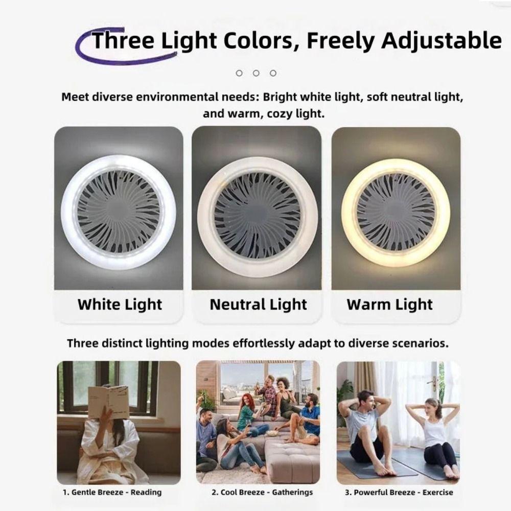 USB Rechargeable Ceiling Fan Light Energy Saving Electric Fan Night Lamp Camping Fan Light  Travel