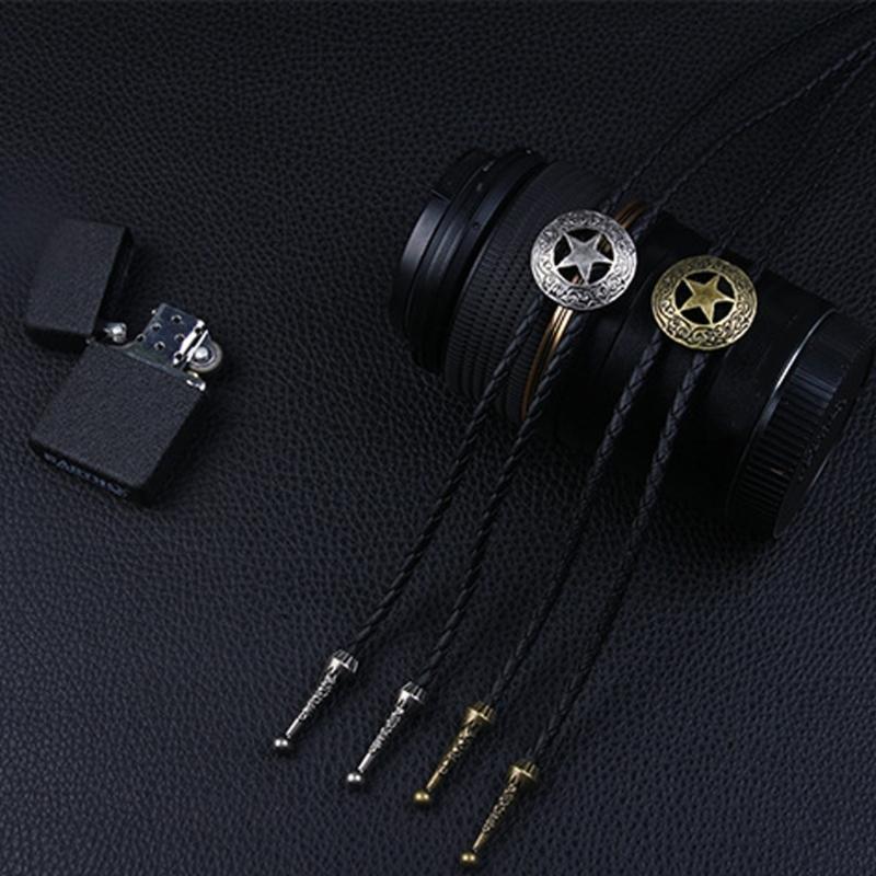 Star Pendant Faux Leather Rope Bolo Tie Shirt Collar Necktie Jewelry Accessories