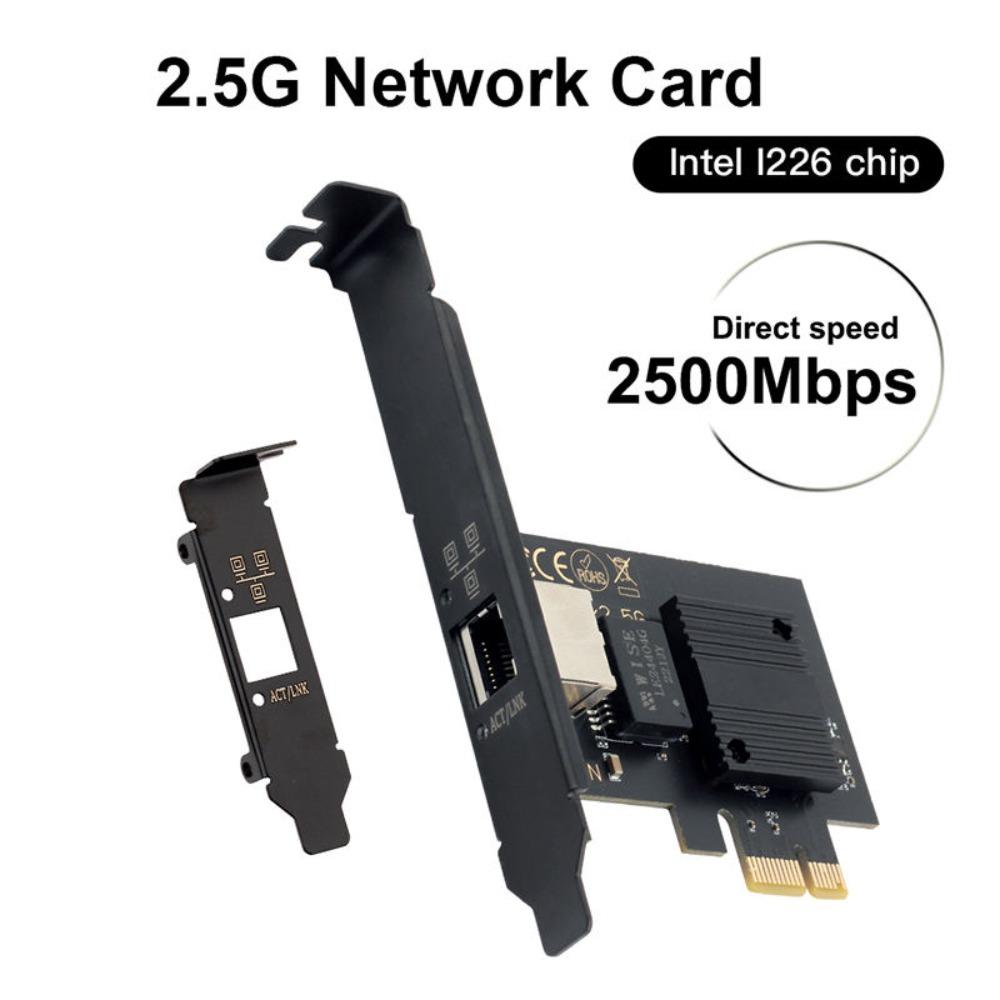 2.5G PCI‑E RJ45 Network Card Intel I226 Chip 100/1000/2500Mbps High Speed LAN Controller Adapter for Desktop PC Windows 10 11