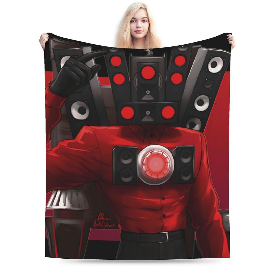 Coperte Titan Speakerman Skibidi Toilet Coperta Plaid in Lana Biancheria da Letto Decorazione Divano Copriletto Ultra Morbido Caldo