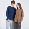Camisa Pulóver de Punto Gofrado de Manga Larga para Hombre Color Sólido Cuello Redondo Holgada Cómoda Tops Casual para Uso Diario Otoño Primavera Vacaciones