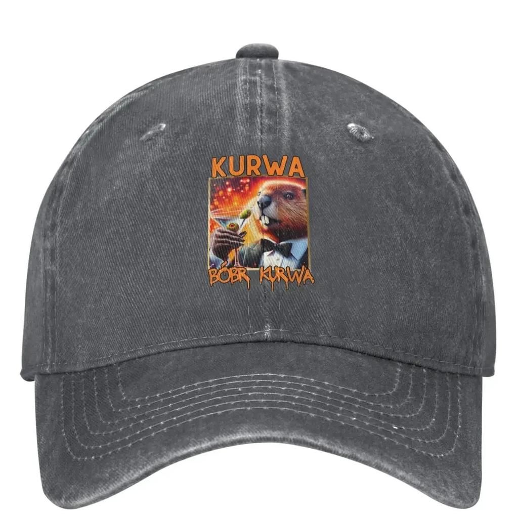 Kurwa Bobr Kurwa Beaver Baseball Cap Cute Animal Vintage Tennis Skate Dad Hats Unisex Teens Casual Sun-Proof Baseball Caps