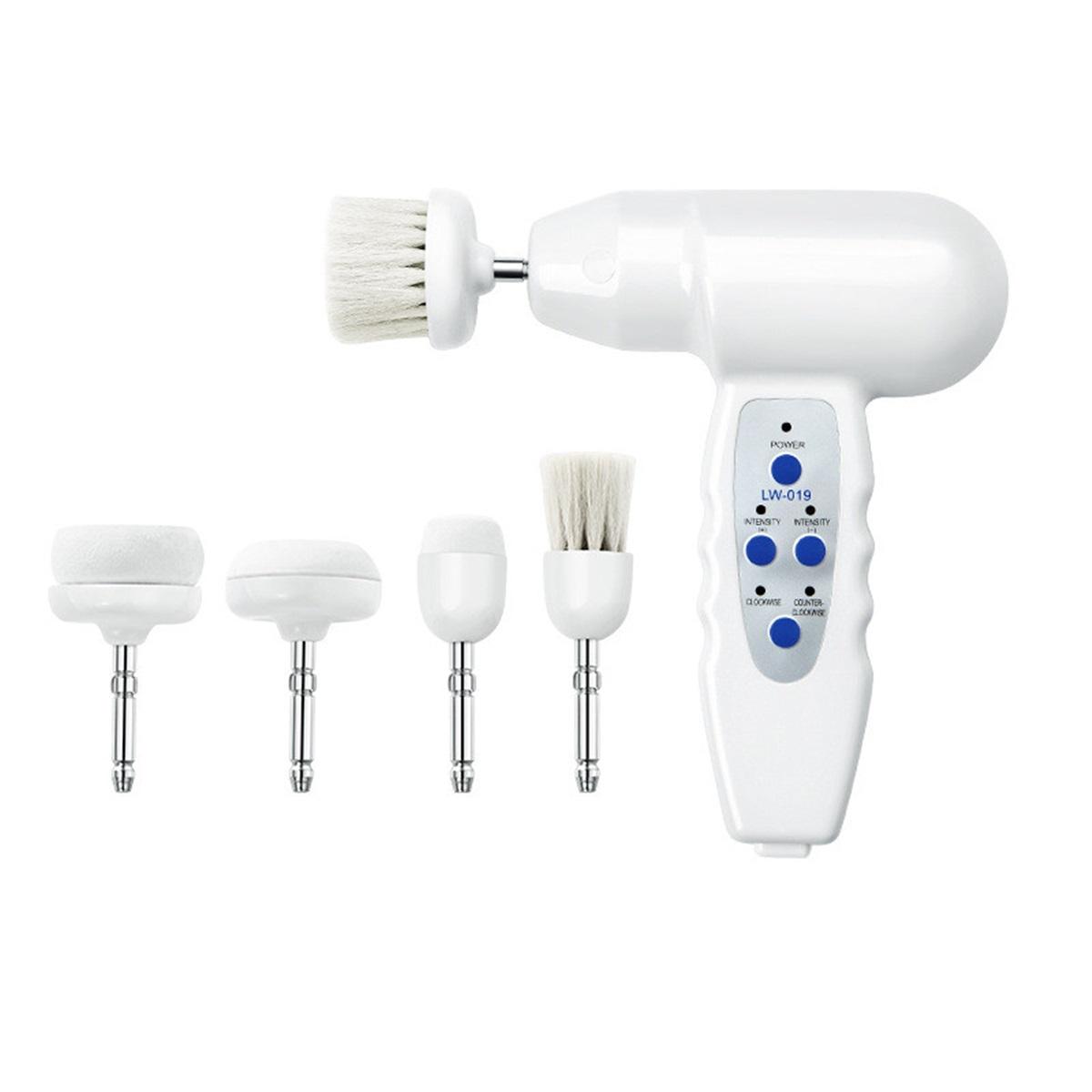 

5 in 1 Electric Rotary Washing Cleansing Face Brushes Massage Body Facial Dead Skin Cuticle Cleanser Home Beauty Spa Care Device