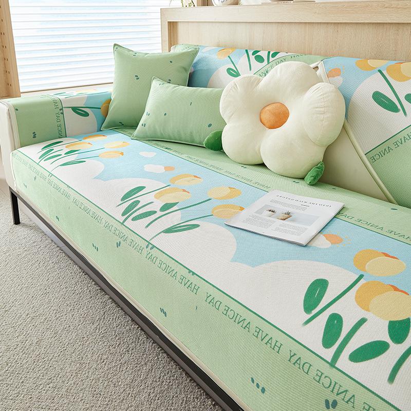 Youth Summer Sofa Cushion Summer Mat Sofa Cover Dust Cover Summer Cool Non-Slip Living Room Sofa Cover Towel