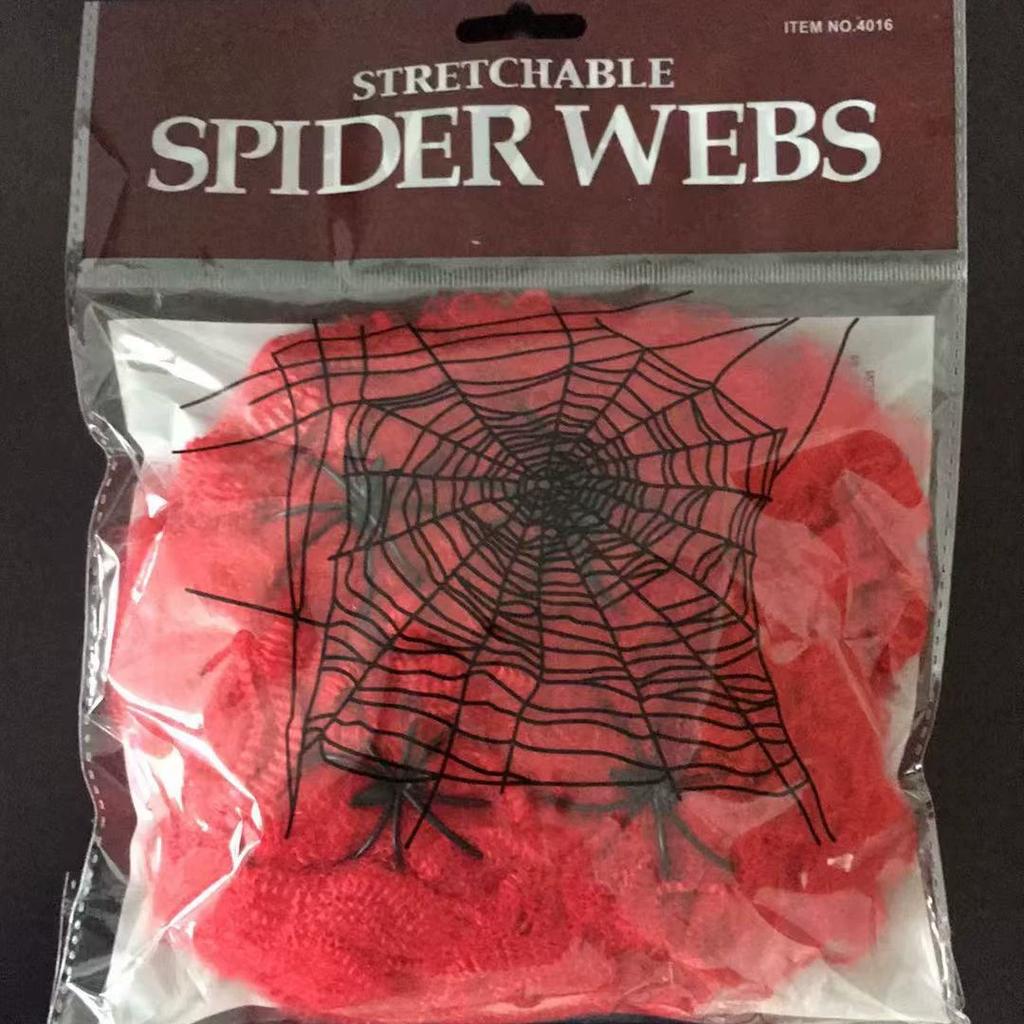 Halloween Scary Party Scene Props White Stretchy Cobweb Spider Web Horror Halloween Decoration For Bar Haunted House