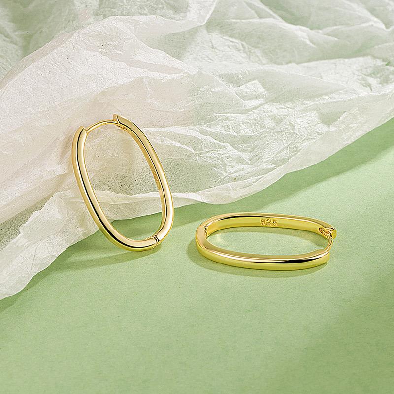 BF CLUB 925 Sterling Silver Gold Round Hollow Earrings For Women Trendy Earring Jewelry Prevent Allergy Party Accessories Gift
