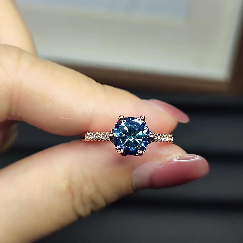 

Красочная кольцевая лампа «Лотус» Роскошная имитация Цветное розовое золото с инкрустацией бриллиантом 2 карата для прямой трансляции opening adjustable