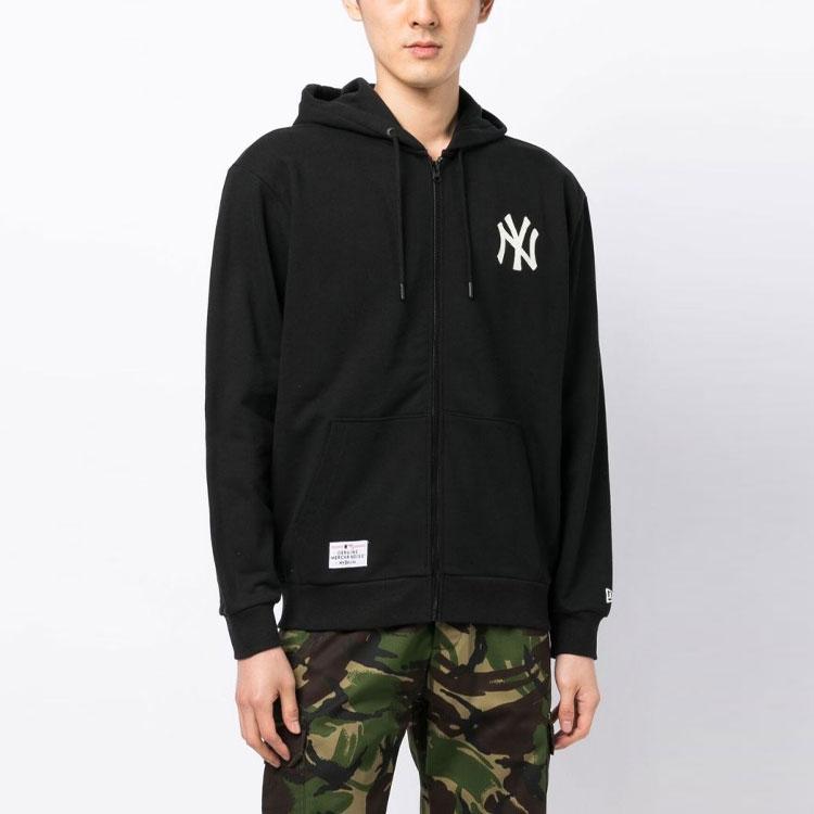 New Era X MLB New York Yankees Back Logo Embroidered Hooded Zip-Up American Sweatshirt Men sweatshirt 13334684