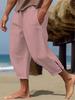 Men’s Cotton Linen Casual Drawstring Waist Pants for Summer 2026