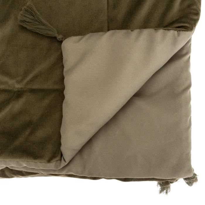 Edredon - Noname - 80 x 180 cm - Velours - Kaki - Toucher ultra doux