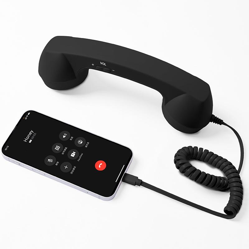 In-Stock Retro Style Girlish Phone Handset with Adjustable Volume and Microphone for Students