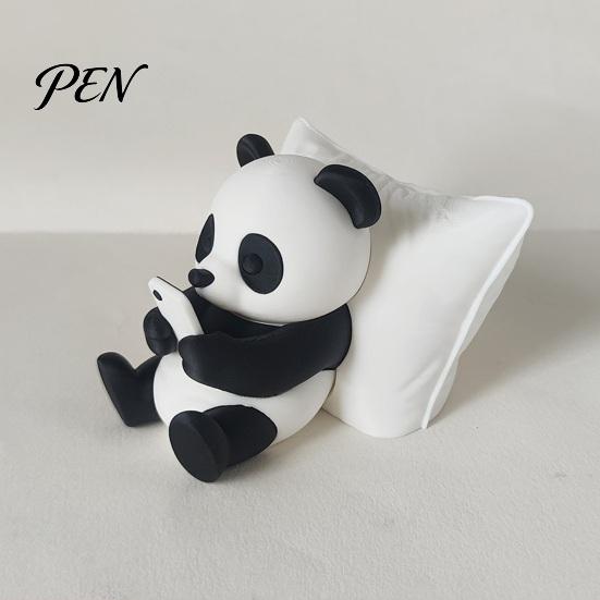 Car Interior Styling Ornaments 3D Printed Panda Ornaments, Cute & Pillow Desktop Figurine, Stress Relief Sculpture Compact Shelf Decorations for Home