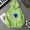 Sudadera con capucha holgada de manga larga con forro de terciopelo para otoño e invierno 7029