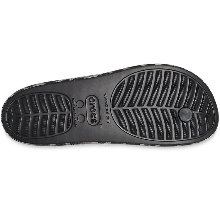 Crocs Classic Cloud Flip Flops Women Footwear Black Leopard-Print 207845-0CU