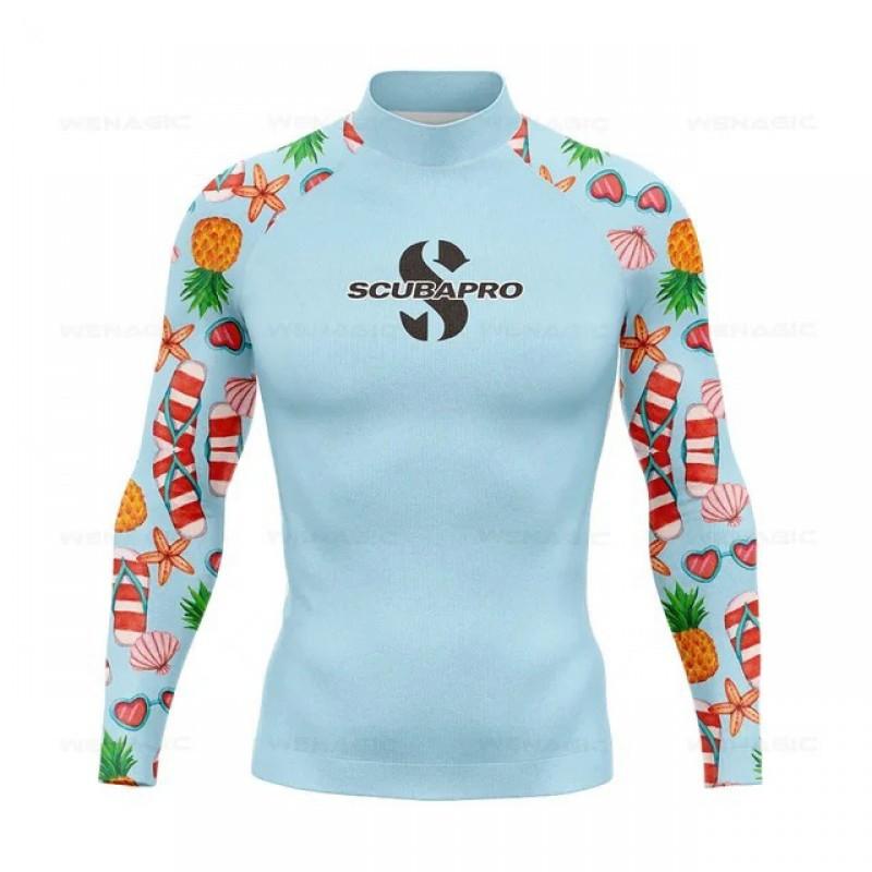 SCUBA Surfing Suit UPF50 Sunscreen Beach Swimsuit Diving Jellyfish Long-sleeved Split Top