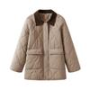 ins European and American style new fashion temperament classic quilting contrasting color lapel cotton jacket