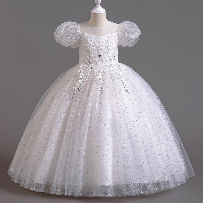 

Girls Luxury Princess Puffy Skirt Formal Dress - Flower Girl Wedding & Performance Costume 150 cm