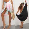 Colorful Pompom Tassel Skirt Bikini Cover Chiffon Swimsuit Sarong Sheer Mesh Skirt  Beach Vacation