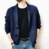 Men Sweater Cardigan Lapel Slim Leisure Single Breasted Solid Color Casual Cardigan for