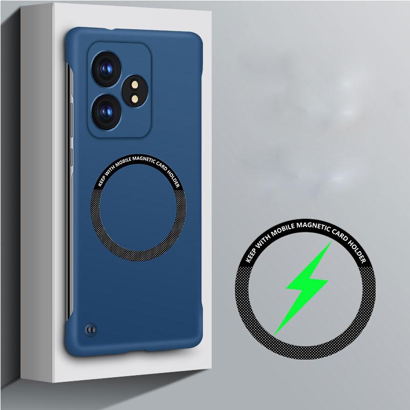 For Magsafe Magnetic Frameless Hard PC Phone Case for Xiaomi Redmi Turbo 3 5G Turbo3 Ultra Slim Wireless Charging Shockproof Cover Shell