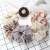 5PCS Mixed Colors Fashion Hair Bands Korean Elastic Satin Silk Dots Hair Tie for Women Girls Ponytail Holder Scrunchie