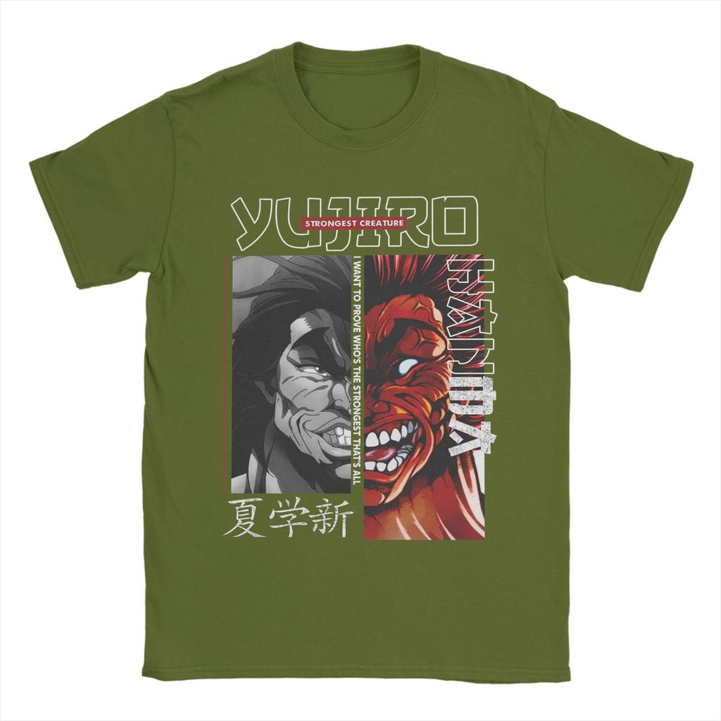 Men Yujiro Hanma The Strongest Creature Baki T Shirt  Cotton Clothes Funny Short Sleeve Crew Neck Tee Shirt Gift Idea TShirts