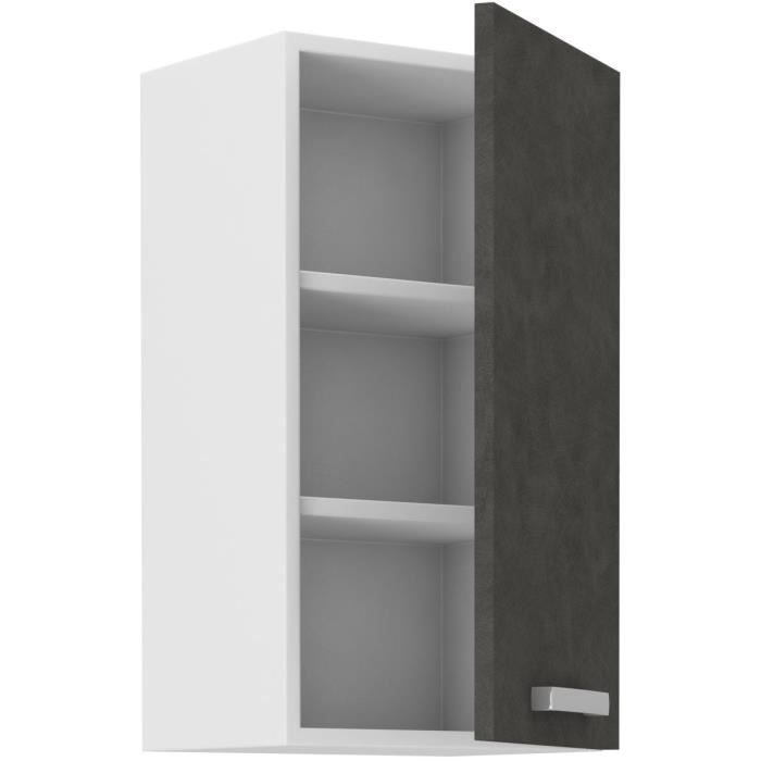 Wall Unit with 1 Hinged Door - Matt Grey - L 40 X D 31.6 X 72 Cm - LASSEN