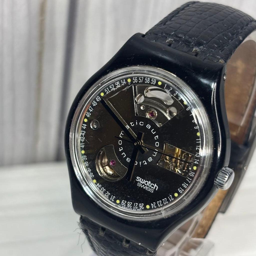 Used Rare Swatch BLACK MOTION first generation automatic 1991