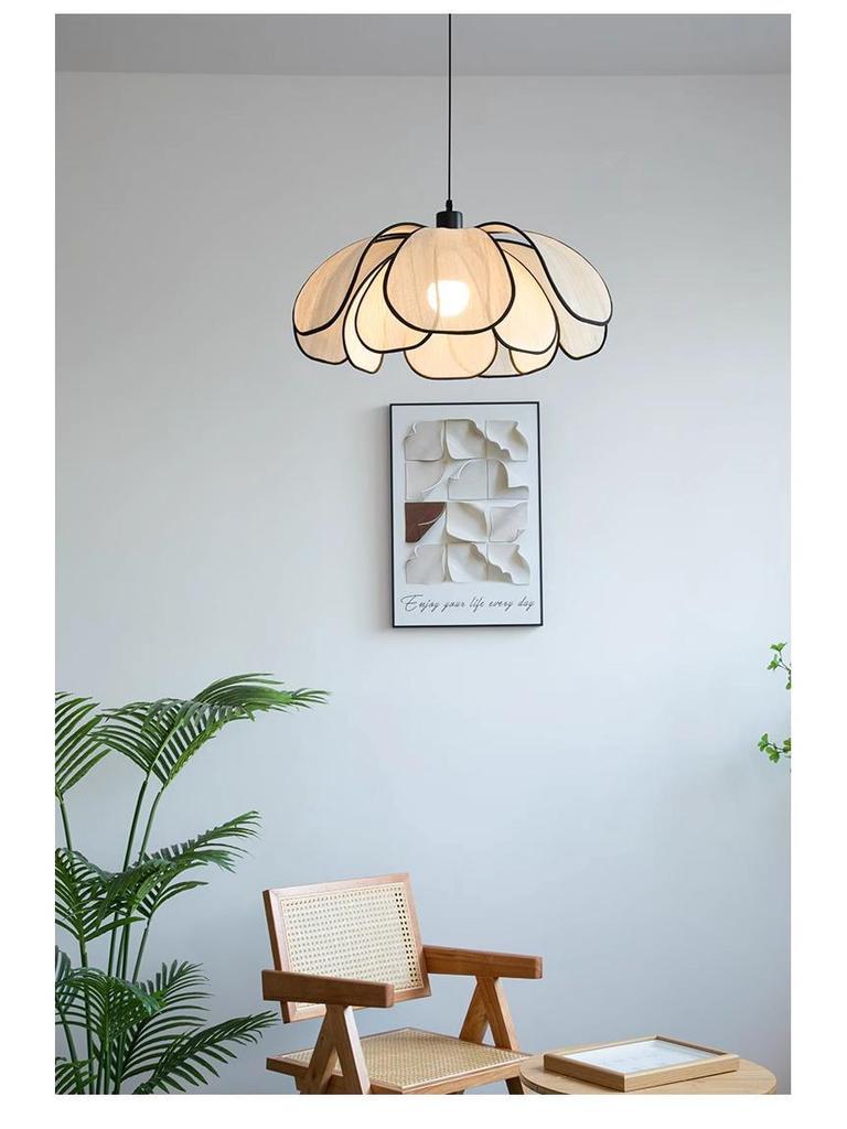 Mid-Century Wabi-Sabi French Retro Chandelier: Elegant Floral Design for Living, Bedroom, or Study
