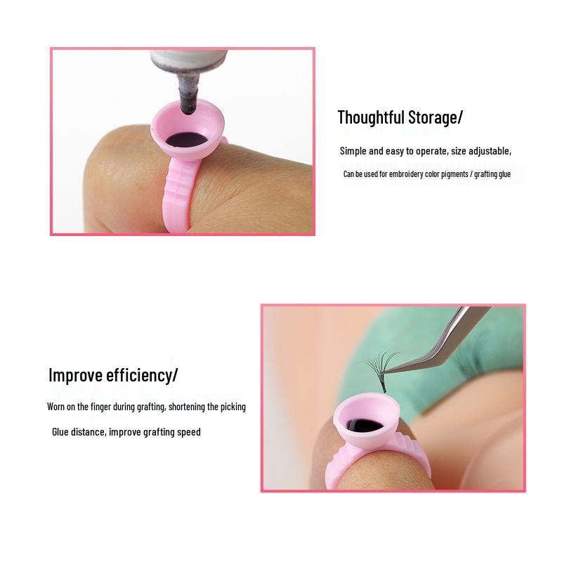 100 Eyelash Glue Ring Cups for Grafting & Tattooing
