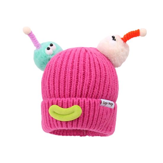 Sausage Mouth Knitting Hat Cartoon Plush Doll Decor Warm Cozy Plush Doll Hat Cold Weather Winter Headwear