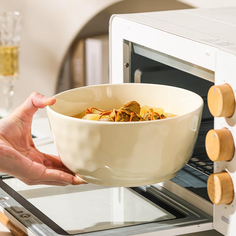 Cream Style 8 Inch Large Soup Bowl Home New Large Ceramic Instant Noodle Bowl Drinking Soup Underglaze Color Large Bowl Soup Bowl