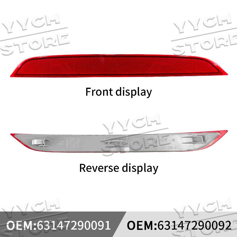 Car Rear Bumper Warning Reflective Strips Reflector Lamp OEM:63147290091 63147290092 For BMW X5 F15 2014 2015 2016 2017 2018