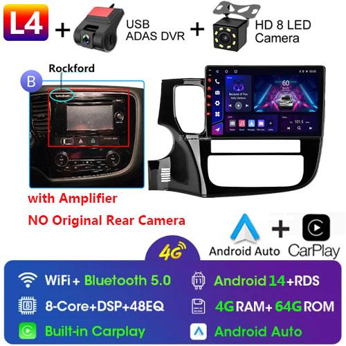 Android 14 For Mitsubishi Outlander 3 GF0W GG0W 2012-2018 Stereo Car Radio Multimedia Video Player GPS AI Voice CarPlay