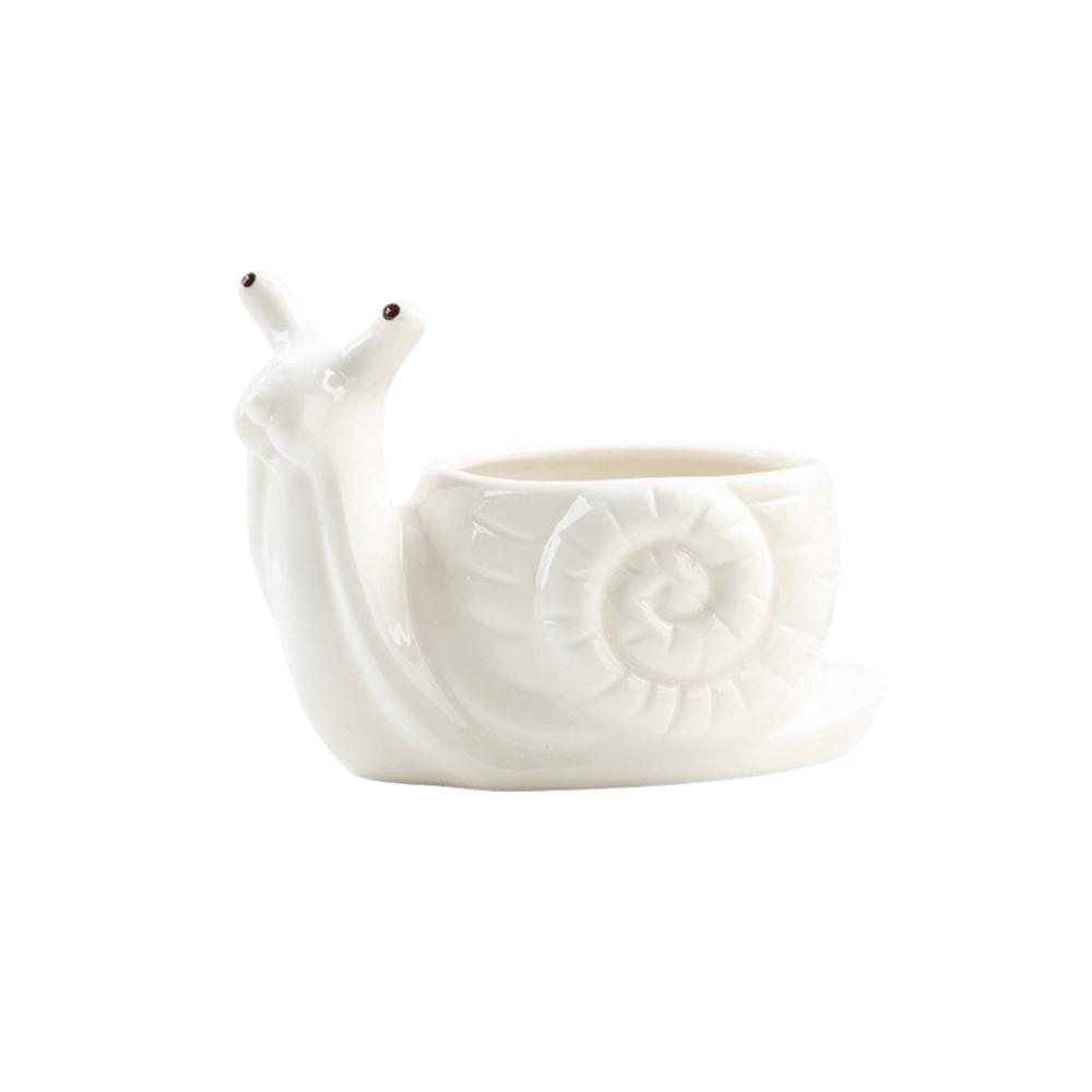 Pot de fleur en céramique en forme d'escargot Boîte de rangement Jardinière Pot pour succulentes Accessoires de bureau
