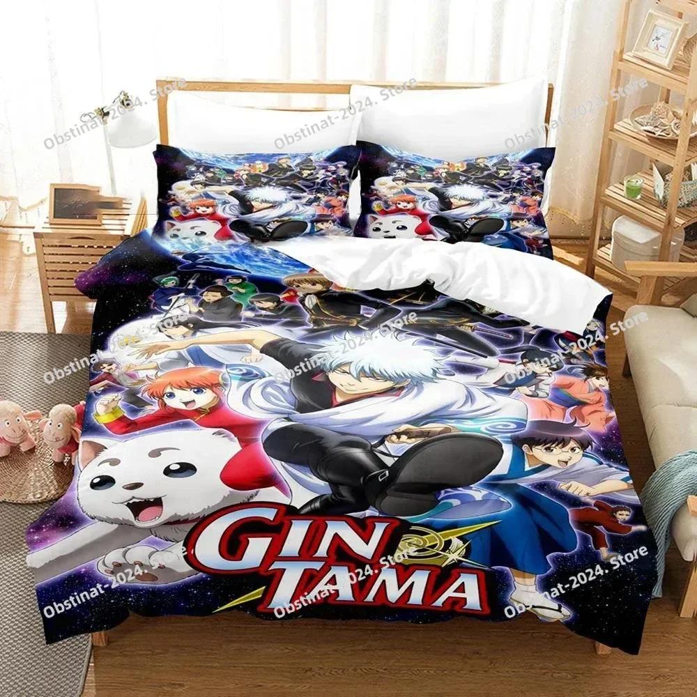 3D Gintama Anime Gintoki Sakata Bedding Set Printed Bed Set With Pillowcase Duvet Cover Soft Single Double Queen Super King Size