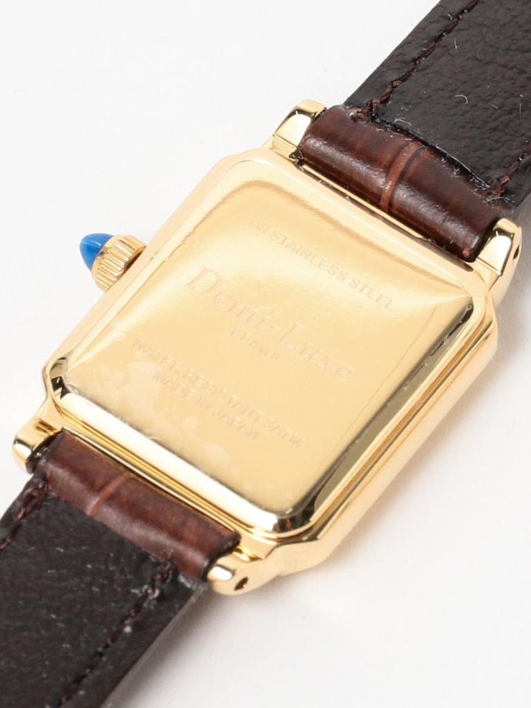 Square Embossed Leather Watch II BROWN X GOLD ONE SIZE (Demi-Luxe BEAMS) Demi-Luxe BEAMS/Wristwatch Women's