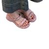 Sheepskin Version~ Niche Thick Bottom One-word Drag Women's Retro Pink Leopard Print Outer Wear Slippers Temperament Increase Muffin Sandals