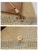 Trendy Woven Hexagonal Shoulder Crossbody Bag – Solid Color with Tassel Chain