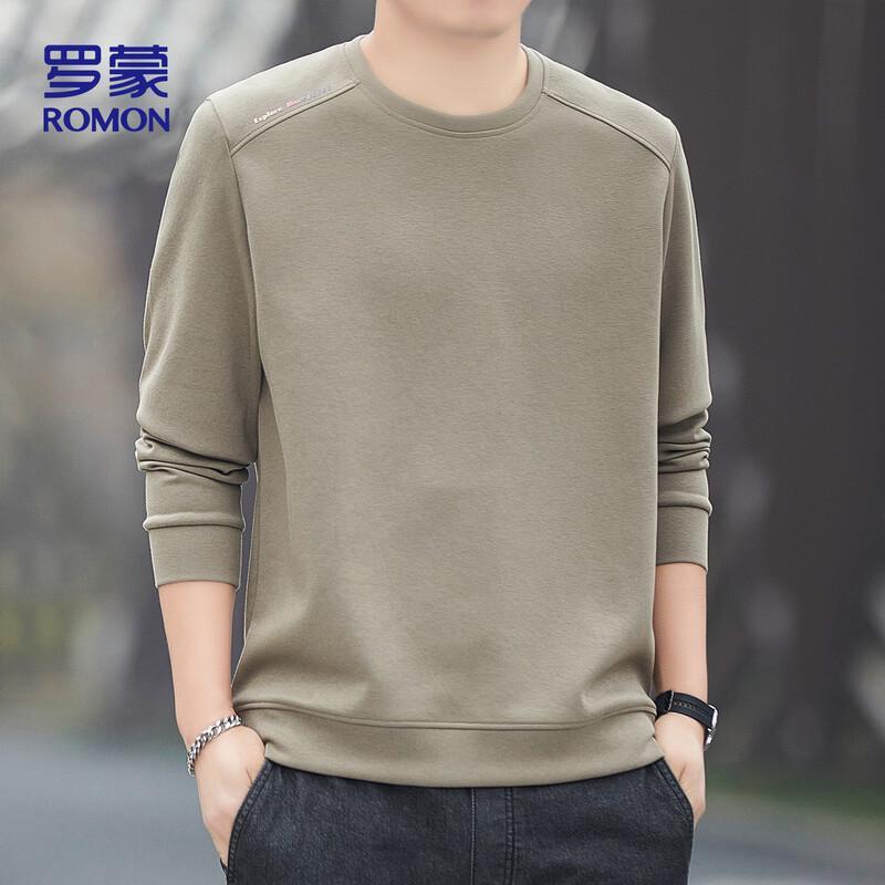 ROMON Men s Round Neck Long Sleeve Sweatshirt 6XL