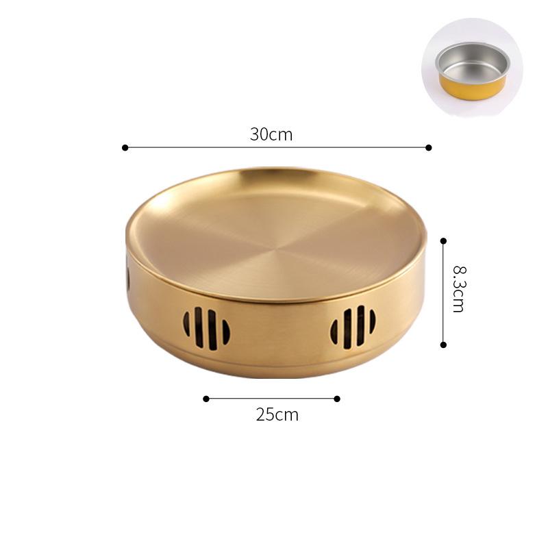 Korean 304 Stainless Steel Grill Barbecue Rack, Roast Meat Plate, Dry Pot Tray, Bar Restaurant Tableware, 1 Pc