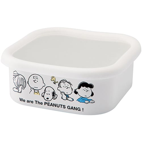 Toyoho PEANUTS Enamel Square Stocker, White, Large, SNJ-2315