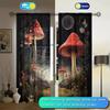 Mushroom Printed Curtain for Home Decor - Rod Pocket Window Treatment for Bedroom, Kitchen, Living Room