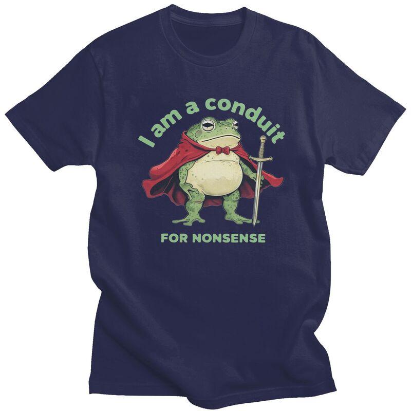 

I Am A Conduit For Nonsense Funny Frog TShirt 100 Cotton Tee Tops Summer Round Neck Tshirts Casual Short Sleeve Clothes 4XL