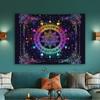 2D UV Glow Mandala Tapestry, Rainbow Boho Floral Wall Hanging for Party