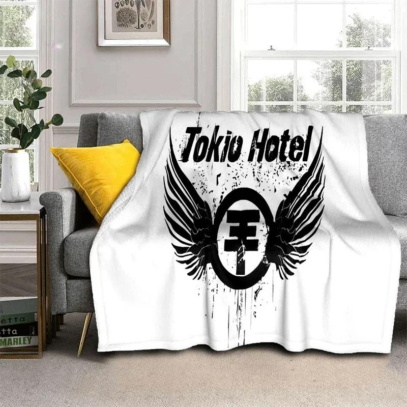 Tokio Hotel Rock Band Printed Flannel Blanket Soft Cozy Kids Blanket for Sofa Bed or Travel Warm Gift Idea for Birthday