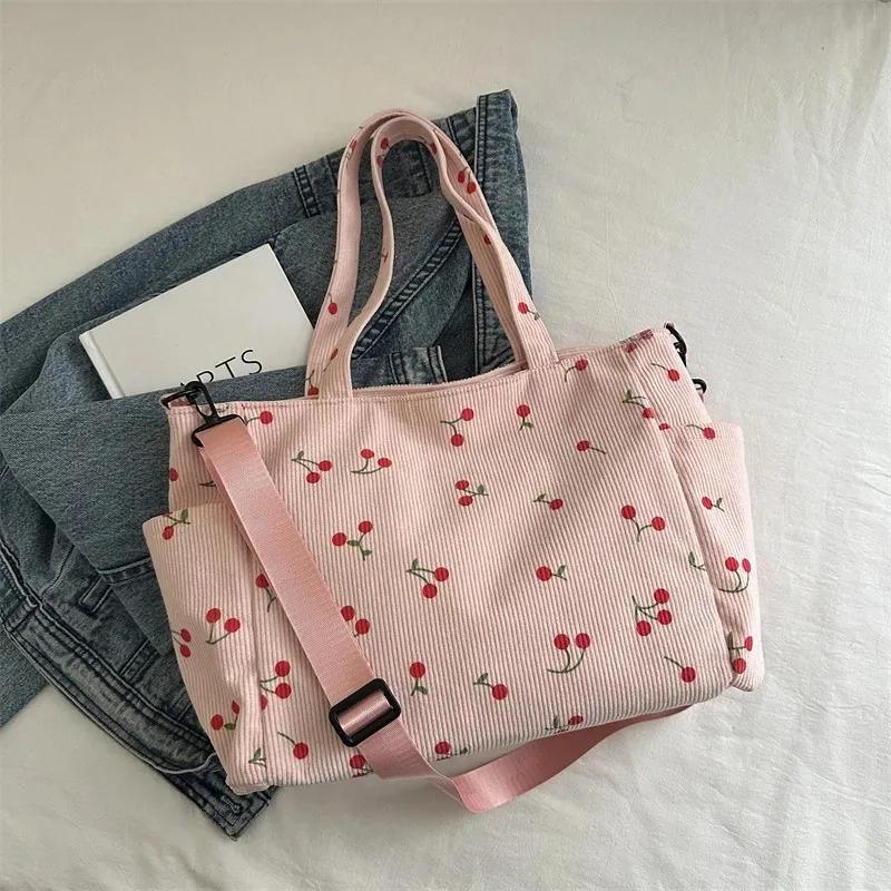 

Ladies shoulder bag, corduroy hand-held large-capacity handbag, suitable for commuting, attending classes and traveling