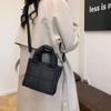Large Capacity Down Cotton Shoulder Bag Korean Style Nylon Handbag Small Square Bag  Lady